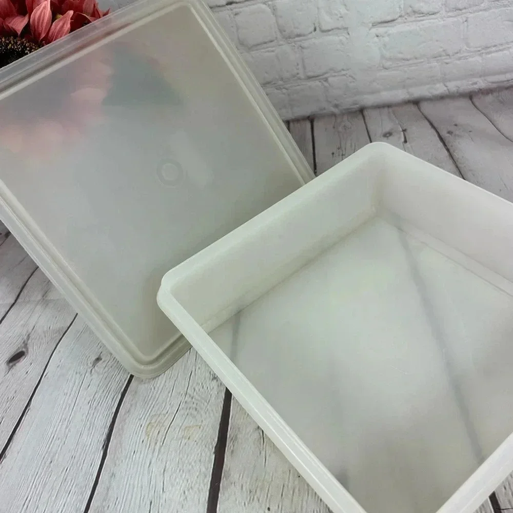 Vintage Tupperware SNACK STOR container square